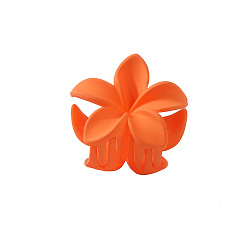 orange-4CM Candy-colored plastic flower hairpin with hollow-out design - simple and elegant.