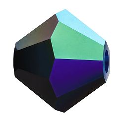 23980 200 Jet AB Хрустальные бусины preciosa®, чешский хрусталь, биконус(451 69 302 рондель), 23980 200 струя аб, 6 мм, отверстие : 1 мм