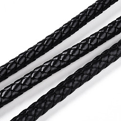 Черный Шнур из искусственной кожи, искусственная кожа, круглые, чёрные, 7 мм