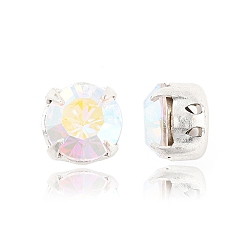 00030 200 Crystal AB Preciosa® maxima crystal в пришивной чашке, чешский хрусталь, с настройками латуни, 719 37 080 шатон (круглый), серебряные, 00030 200 кристалл аб, ss 34 (7.05~7.25 мм)