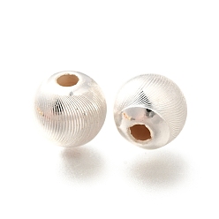 Серебро Латунные бусины, долговечный, без кадмия и без свинца, круглые, серебряные, 9.5x9.2 мм, отверстие : 2 мм