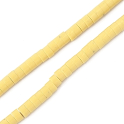 Желтый Нити бусин из искусственного камня лавы ручной работы, колонка, яркие глазированный фарфор, желтые, 4x2~2.5 мм, отверстие : 0.6 мм, около 155~157 шт / нитка, 14.96~15.16'' (38~38.5 см)