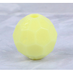 Champagne Yellow Opaque Acrylic Beads, Faceted (32 Facets), Round, Champagne Yellow, 8mm, Hole: 2mm