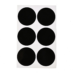 Black Flat Round Blank Wipe-off Die Reusable Waterproof PVC Adhesive Sticker, Spice Jar Tag, Gift Packaging Labels, Black, 16.9x10.5x0.02cm, Tags: 49mm, 6pcs/sheet