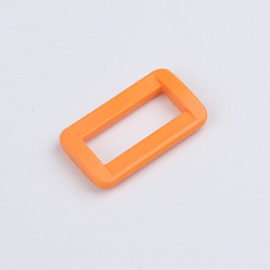 Dark Orange Plastic Rectangle Buckle Ring, Webbing Belts Buckle, for Luggage Belt Craft DIY Accessories, Dark Orange, 20mm