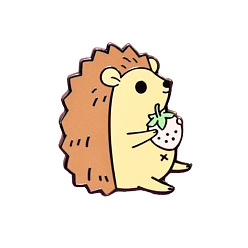CC1502 Cute Hedgehog with Strawberry Pin - Fashionable Friend Badge