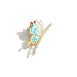 F526-3/Light Blue Green Orange Super Fairy Painted Butterfly Wing Hair Clip - Sweet and Lovely Hair Accessories