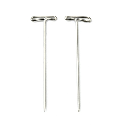 Stainless Steel Color Steel Sewing Craft Pins Needles, T-shape, Stainless Steel Color, 53x1mm