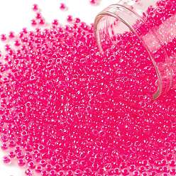 (978) Translucent Luminous Neon Pink Тохо 11/0 круглые бусины, японский бисер, (978) полупрозрачный светящийся неоновый розовый, 11/0, 2.2 мм, отверстие : 0.8 мм, Около 1110 шт / 10 г