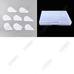 Белый 8 шт. 8 стили акриловая глина клинья доска, для глиняных поделок, искусства, керамики, гончарных инструментов, плоско-круглые, белые, 75.5~84.5x49~54.5x2.5 мм, 1 шт / стиль