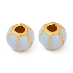 Аква Латунь эмаль бисера, круглые, матовый золотой цвет, вода, 6x5 мм, отверстие : 1.8 мм