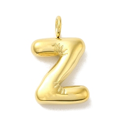 Letter Z 304 Stainless Steel Pendants, Real 14K Gold Plated, Letter Charm, Letter Z, 24x14.5x5mm, Hole: 4mm