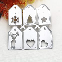 Rectangle Christmas Theme Carbon Steel Cutting Dies Stencils, for DIY Scrapbooking, Photo Album, Decorative Embossing Paper Card, Hollow Hang Tag, 117x128mm