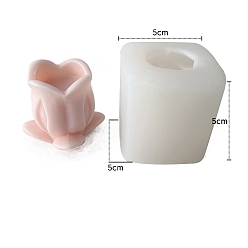 White Tulip Food Grade Silicone Candle Molds, For Candle Making, White, 5x5x5cm