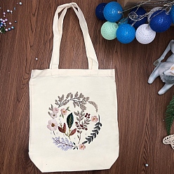 (52) Непрозрачная лаванда Наборы для вышивания своими руками, включая набивную хлопчатобумажную ткань, нитки и иглы для вышивания, круглые пяльцы, разноцветные, 220x200 мм