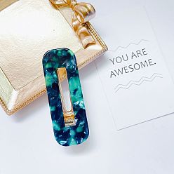 Бирюза Модная заколка из ацетата с заколкой на челку - элегантная, боковые аксессуары для волос, зажим для утконоса, бирюзовые