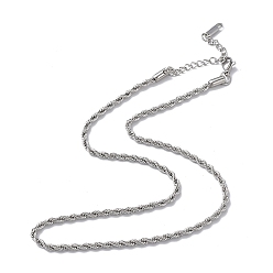 Stainless Steel Color 304 Stainless Steel Rope Chain Necklace for Men Women, Stainless Steel Color, 15.98 inch(40.6cm)