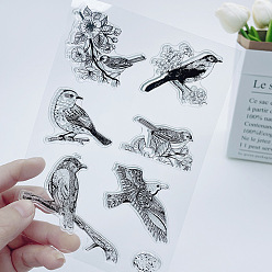 Bird Clear Plastic Stamps, for DIY Scrapbooking, Bird, 150x110mm