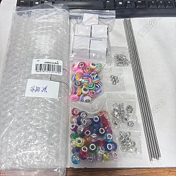 (52) Непрозрачная лаванда Наборы для самостоятельного изготовления садовых украшений, включая 100шт. европейских бусин, 10шт. европейские подвески-шармы, 5шт. резьбовой стержень, ручки шкафа для гаек и мешков, разноцветные, 5 мм, отверстие : 14x9.5 мм