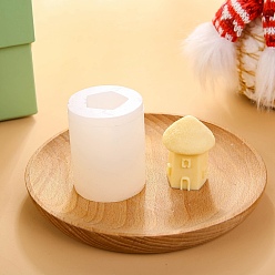 White DIY Silicone Candle Molds, for Scented Candle Making, House, White, 3.6x4.5cm