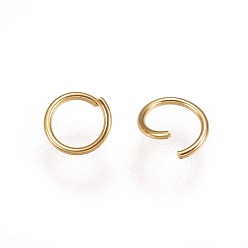 Real 18K Gold Plated 304 Stainless Steel Open Jump Rings, Real 18k Gold Plated, 22 Gauge, 5x0.6mm, Inner Diameter: 3.8mm, about 1000pcs/bag