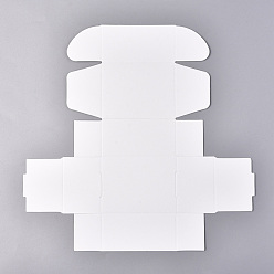 White Kraft Paper Gift Box, Mailing Boxes, Folding Boxes, Rectangle, White, 8x6x4cm