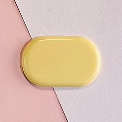 Light Khaki Plastic Snap Hair Clip Finding, Oval, Light Khaki, 43x28mm
