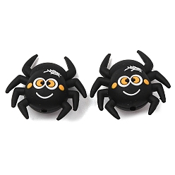 Spider Halloween-Silikon-Fokalperlen, Spinne, 32x32x15.5 mm, Bohrung: 3 mm
