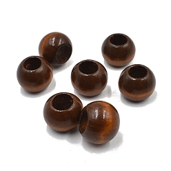 Saddle Brown Wood Large Hole Beads, Rondelle, Dyed, DIY Jewelry Accessories, Saddle Brown, 20x16mm, Hole: 10mm