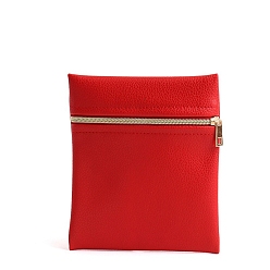 Красный Прямоугольные подарочные сумки из искусственной кожи для ювелирных изделий на молнии, подарочные пакеты для упаковки ювелирных изделий для сережек колец браслетов, красные, 14x12 см