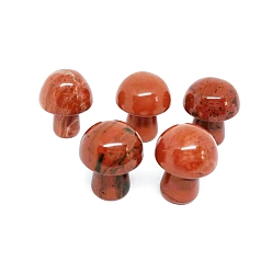 Red Jasper Natural Red Jasper Healing Mushroom Figurines, Reiki Energy Stone Display Decorations, 20mm