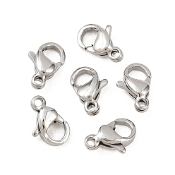 Нержавеющая Сталь Цвет Устойчивы к потускнению 316 хирургические застежки-лобстеры из нержавеющей стали, цвет нержавеющей стали, 9x6x3 мм, отверстие : 1 мм