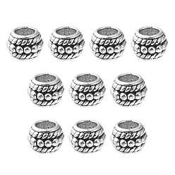 Antique Silver Tibetan Style Alloy Spacer Beads, Rondelle, Antique Silver, 6x8mm