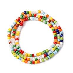 (52) Непрозрачная лаванда Бусы лэмпворк ручной работы, колонка, разноцветные, 3~5.5x2~4 мм, отверстие : 0.8 мм, около 182~184 шт / нитка, 23.22 дюйм (59 см)