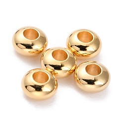 Real 24K Gold Plated Brass Beads, Long-Lasting Plated, Rondelle, Real 24K Gold Plated, 4x2mm, Hole: 1.8mm