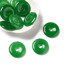 Malaysia Jade Natural Malaysia Jade Pendants, Dyed, Donut/Pi Disc, Donut Width: 9.5~10mm, 24~25x4~5mm, Hole: 5mm