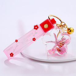 15.Ocean-Pink Cute Cartoon 5-Star Oil Keychain Candy Ocean Keyring Creative Flower Camera Pendant