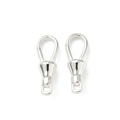 Посеребрённый Каплевидные латунные поворотные застежки, без свинца и без кадмия, 925 серебро покрытием, 24x8.5x7.5 мм, отверстие : 2x2 мм