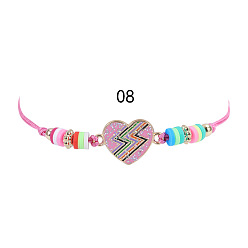 8 Bracelet Colorful Rainbow Children's Bracelet and Necklace Set with European and American Gold Powder Butterfly Soft Clay Weaving Friendship Jewelry