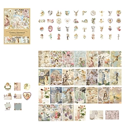 Angel & Fairy Scrapbook Paper and Sticker Kit, for DIY Album Scrapbook, Background Paper, Diary Decoration, Angel & Fairy, 60~90x60~100mm, 100pcs/set