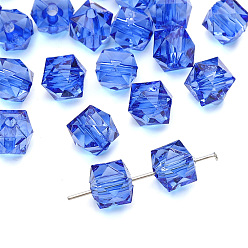 Желтая Старая Ткань  Прозрачные акриловые бусины, кубические, граненые, старое кружево, 10 мм, отверстие : 2 мм, о 39 шт / комплект