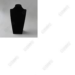 Черный 3шт. кожаные подставки для демонстрации ювелирных изделий в форме бюста, органайзер для подвесок и цепочек, чёрные, 20.5x13x34.8 см, 3 шт / комплект