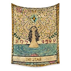 Light Blue Tarot Tapestry, Polyester Bohemian Wall Hanging Tapestry, for Bedroom Living Room Decoration, Rectangle, The Star XVII, 950x730mm