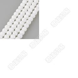 White CHGCRAFT 5 Strands Synthetic Crackle Quartz Beads Strands, Round, Dyed, Snow, 6mm, Hole: 1mm, about 66pcs/strand, 15.7 inch