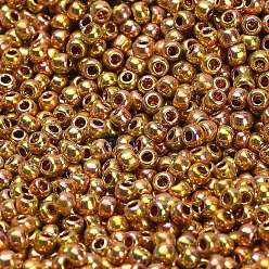 (722) Midas Gold Metallic (24K Gold Plated Rainbow) Тохо 11/0 круглые бусины, японский бисер, (722) золотой металлик Мидас (24 радуга с покрытием из золота K), 2.2 мм, отверстие : 0.8 мм, Около 5555 шт / 50 г