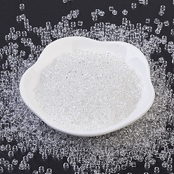 Clear MGB Matsuno Glass Beads, Japanese Seed Beads, 8/0 Transparent Glass Round Hole Seed Beads, Clear, 3x2mm, Hole: 1mm, about 14000pcs/bag, 450g/bag