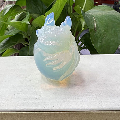 Opalite Figuras de huevo de dragón talladas en opalita, Para el escritorio de la oficina en casa adorno de feng shui, 50~60 mm