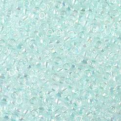 (170) Blue Topaz Dyed Transparent Rainbow Тохо 6/0 круглые бусины, японский бисер, (170) голубой топаз, окрашенный в прозрачную радугу, 4 мм, отверстие : 1.5 мм, Около 7570 шт / фунт