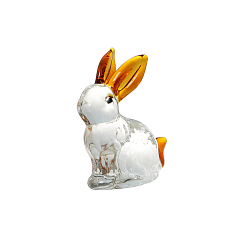 Chocolate Handmade Lampwork Rabbit Figurine Display Decorations, for Desktop Home Decoration, Chocolate, 35mm