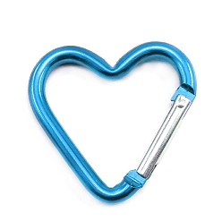 Темно-Голубой Карабин с винтовой блокировкой из цинкового сплава, сердце, глубокое синее небо, 43.2x42 мм